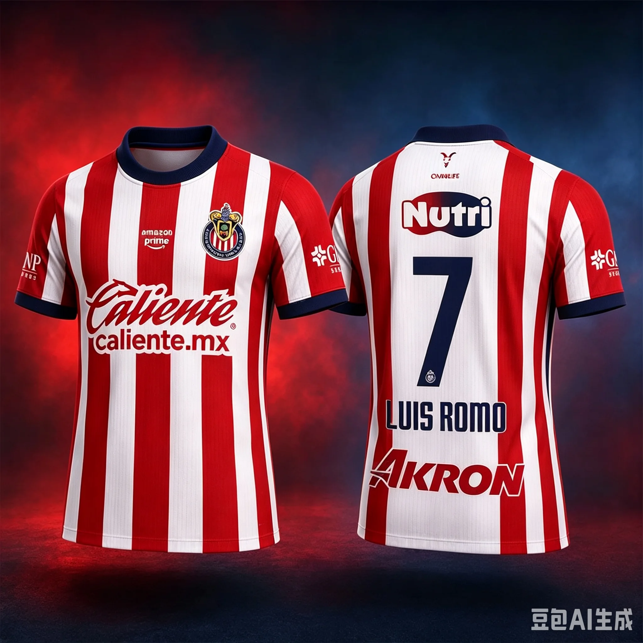 Chivas Home Soccer Jersey #7 Luis Romo Men Football Shirt Short Sleeve Sports Uniform Fans Training Match Tee Family Matching