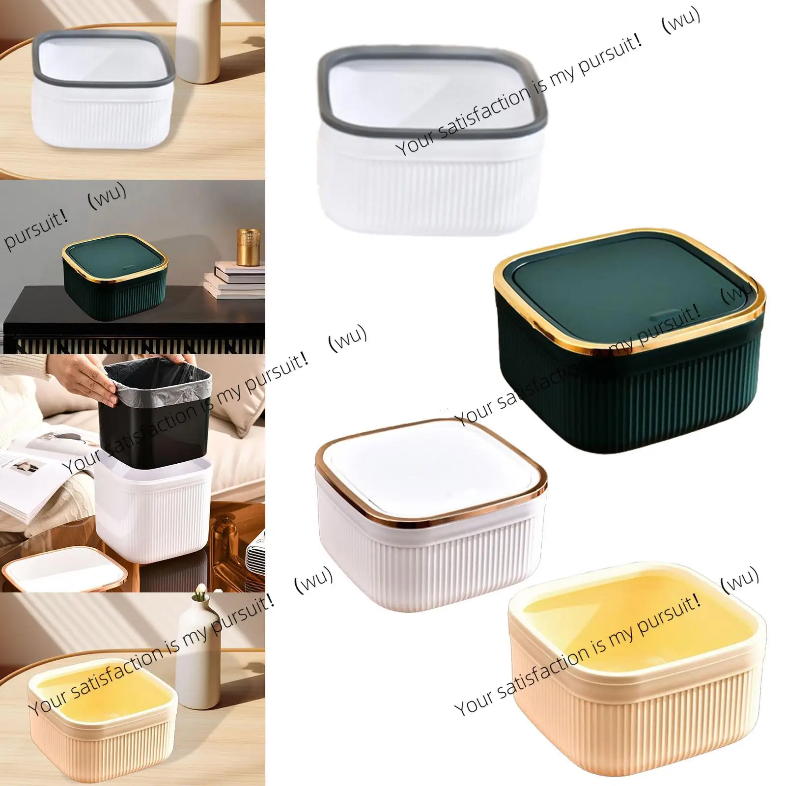 

Mini Trash Can Portable Press Type, Multipurpose Desk Living Room Bedroom Mini Desk Trash Can