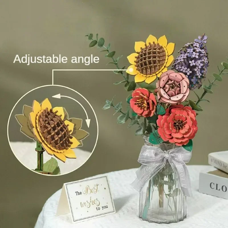 ช่อดอกไม้ปลอมสำหรับดอกไม้ของเล่นขนาดเล็กการตกแต่งบ้านสำนักงานของขวัญวันวาเลนไทน์ดอกไม้ไม้อมตะ