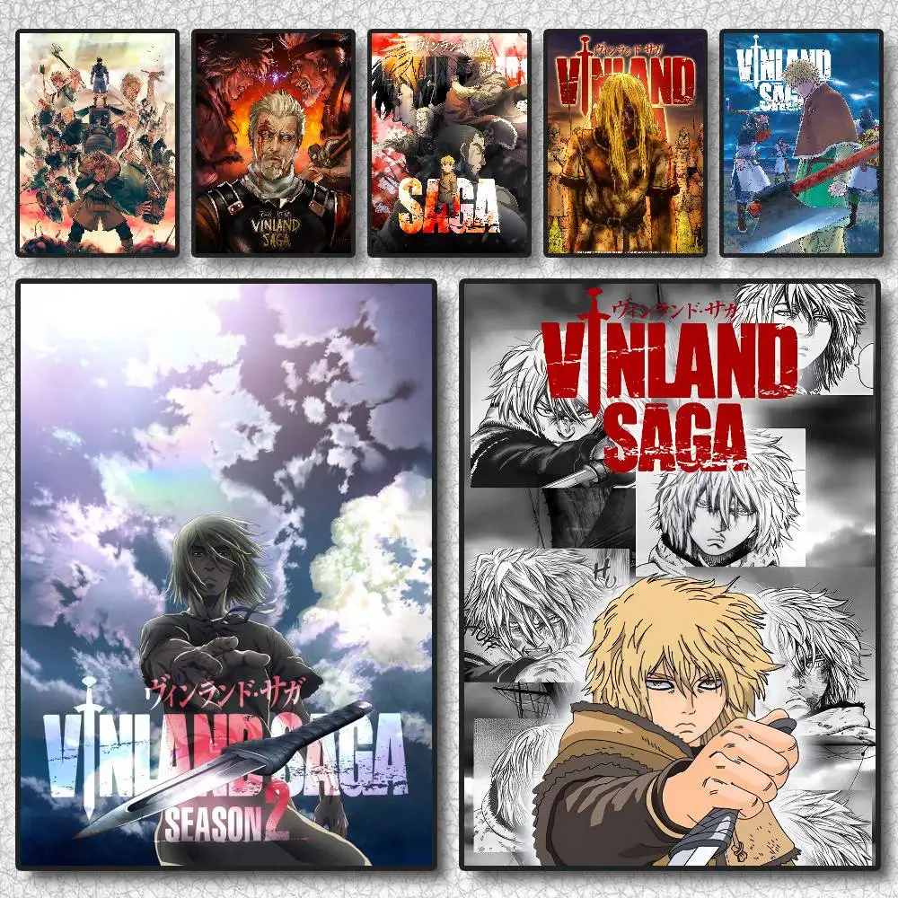 Vinland Saga Anime Manga Poster  Self-adhesive Art Waterproof  Sticker Coffee House Dorm Room Wall Decor