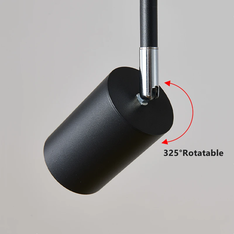 Lámpara colgante de brazo largo de estilo nórdico, luminaria de suspensión de tubo largo LED GU10, foco de techo para sala de estar y restaurante
