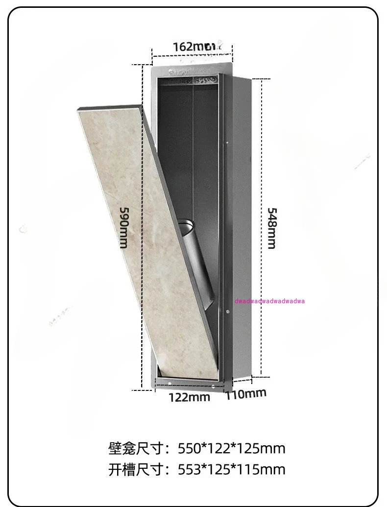 

Hidden stainless steel niche toilet recessed toilet brush bathroom in-wall
