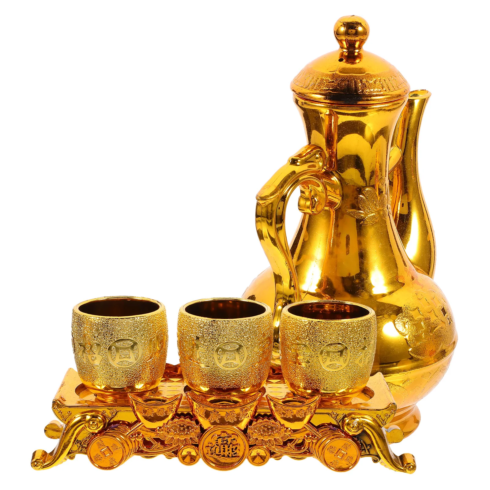 

1Set Offering Cup Kettle Set Classic Retro Temple Worship Water Offering Cup Tibetan Buddhist Worship Pot Exquisite Craft