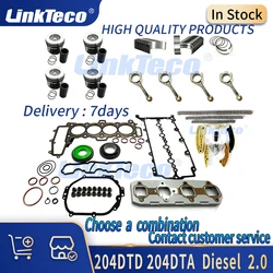 Full Gasket Set Piston With Ring Main Con rod Bearing Timing Chain Kit 2.0 L 204DTA 204DTD AJ200 Diesel For Land Rover Jaguar T