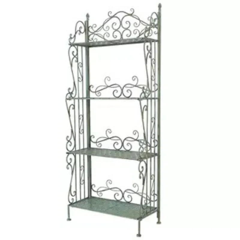 

American rural retro wrought iron three or four-layer flower stand, indoor and outdoor garden balcony courtyard flower pot
