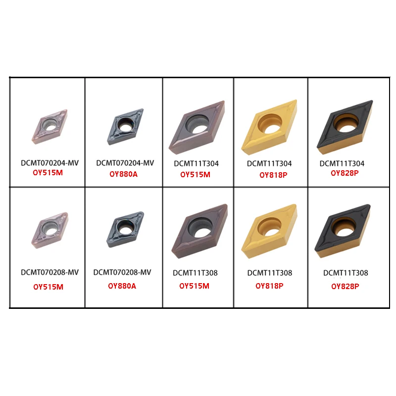 BEYOND DCMT 11T304 070204 DCMT11T304 DCMT11T308 Cabride แทรก DCMT070204 DCMT070208เครื่องมือกลึง DCMT0702เครื่องกลึงโลหะ10Pcs