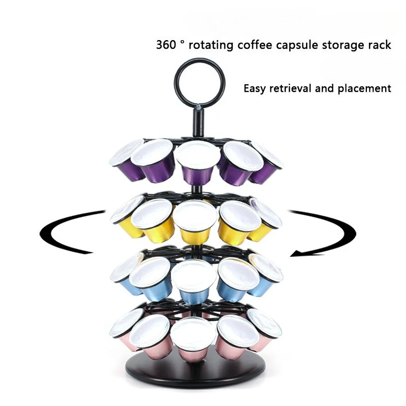 360 ° Rotating Storage Rack Can Accommodate 40 Nespresso Capsules Christmas Tree Floor Stand