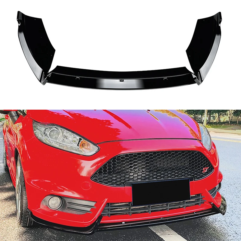 Front Bumper Lip Spoiler Splitter For Ford Fiesta MK6 ST 2012-2017 Diffuser Body kits