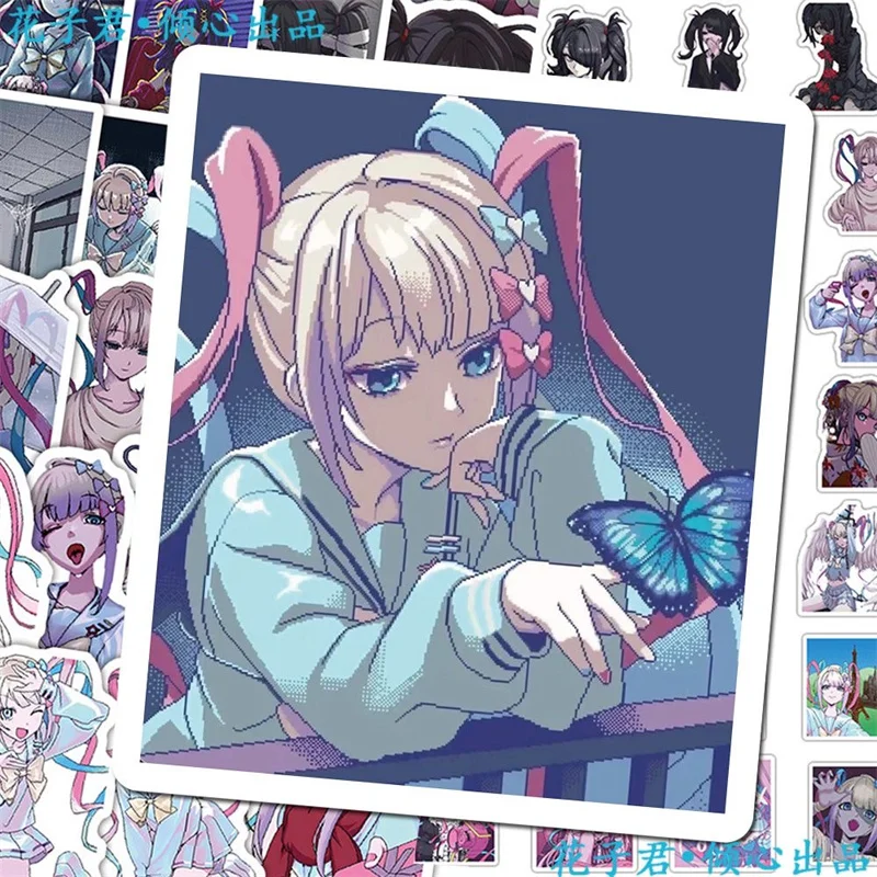 65Pcs Anime Needy Girl Overdose Stickers Cartoon Kangel DIY Stickers Scrapbooking Phone Luggage Skateboard Waterproof Fan Decals