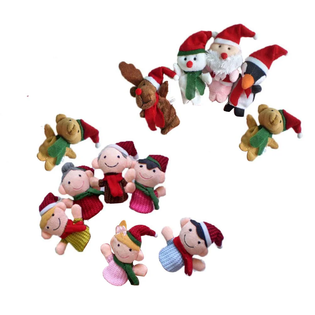 11 Pcs Cartoon Finger Christmas Toy giocattoli per bambini Puzzle bambini burattini bambini