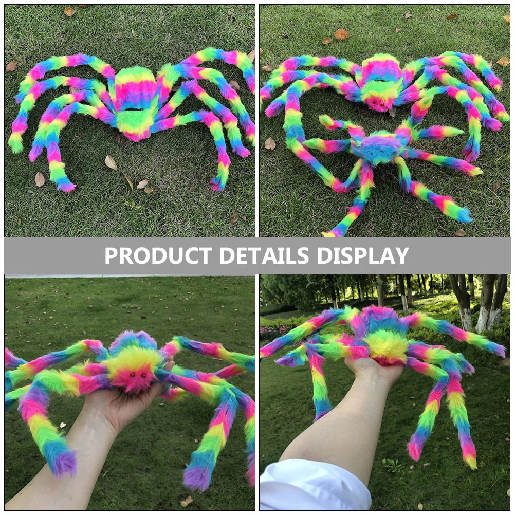 

1pc Colorful Decor Simulation For Halloween Party Scary Spider Prop Haunted House Supply Festival Decoration Spider