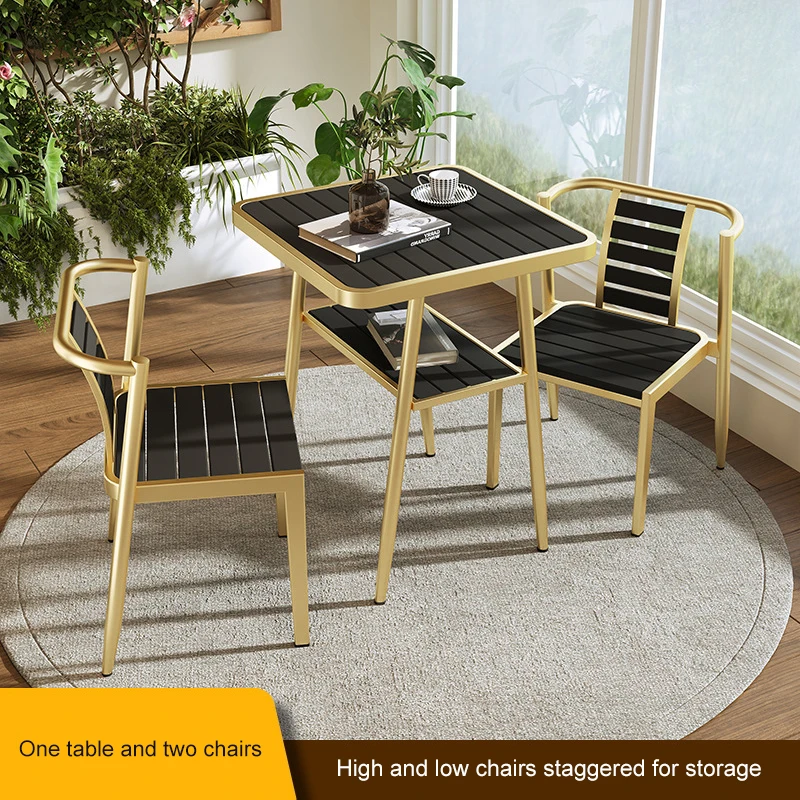 High-End New Style Solid Wood Dining Room Furniture Outdoor Garden Rattan Chair And Table Set