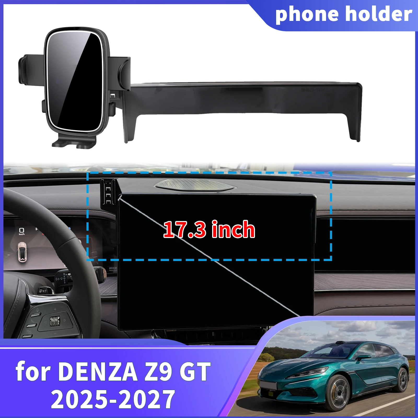 para DENZA Z9 GT Z9GT 2025 2026 2027 LHD Suporte de celular para navegação de 17,3 polegadas Acessórios automotivos personalizados
