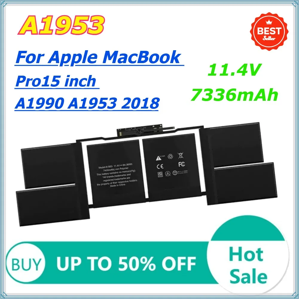 

11.4V 7336mAh A1953 Laptop Battery For Apple MacBook Pro15 inch A1990 A1953 2018