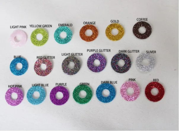 

40pcs/lot 8mm 10 12 13 16 18 20 24 30 40 50mm round glitter fabric for toy eyes materials --color option (no eyes)