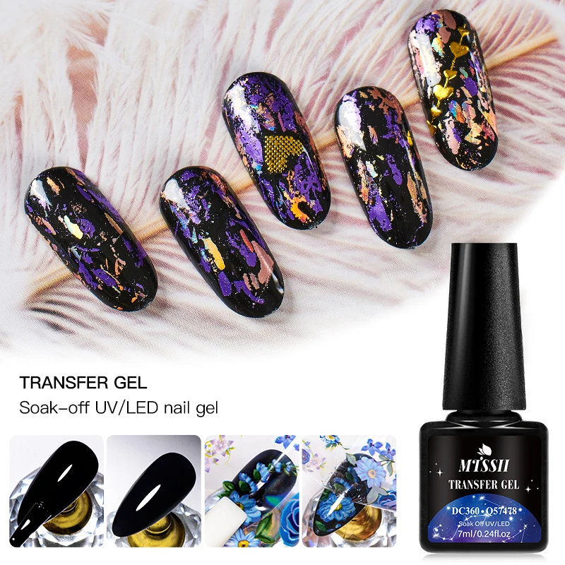 7ml Transfer Foil Nail Gel Polish Semi-Permanant Varnish For Adhesive Sticker Nail Glue Soak Off UV LED Gel Nail Art Gel