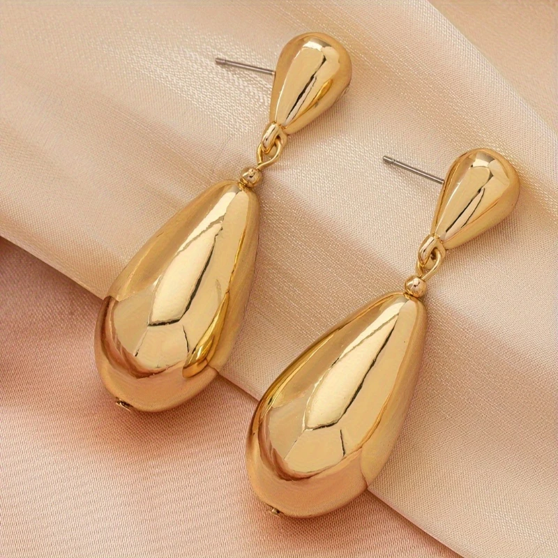 European and American Fashion Droplet Shaped Pendant Earrings, Women's Fashion Minimalist Design Accessories Jewelry