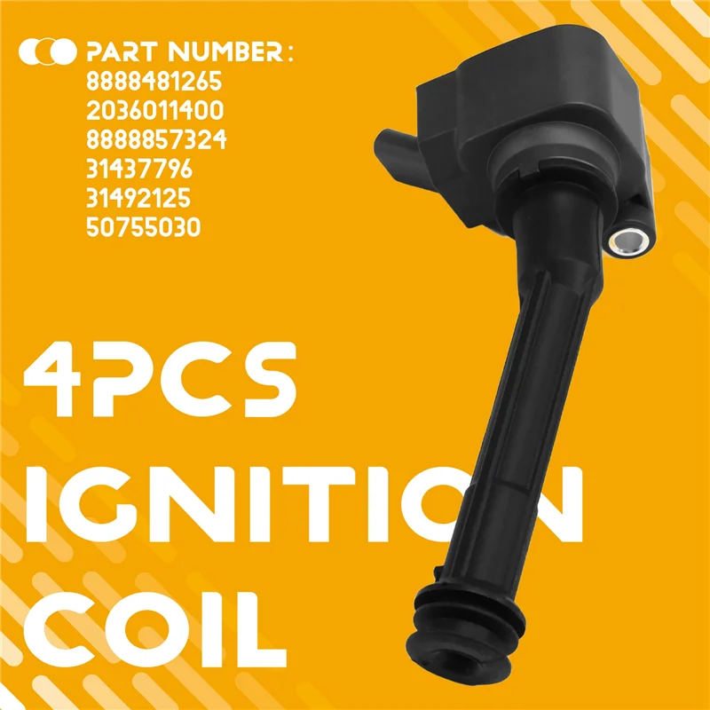 

A33K-4PCS Car Ignition Coil For Volvo Geely Coolray Jiaji LYNK&CO 01 02 03 05 06 1.5T 8888857324 2036011400 8888481265