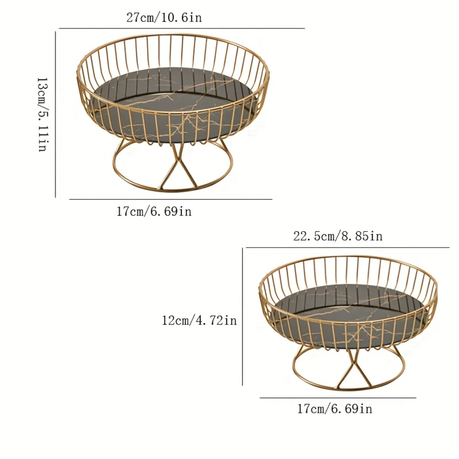 European-style Light Luxury Ceramic Fruit Plate, Creative Living Room Household Fruit Basket Afternoon Tea Candy Dessert Rack Sn