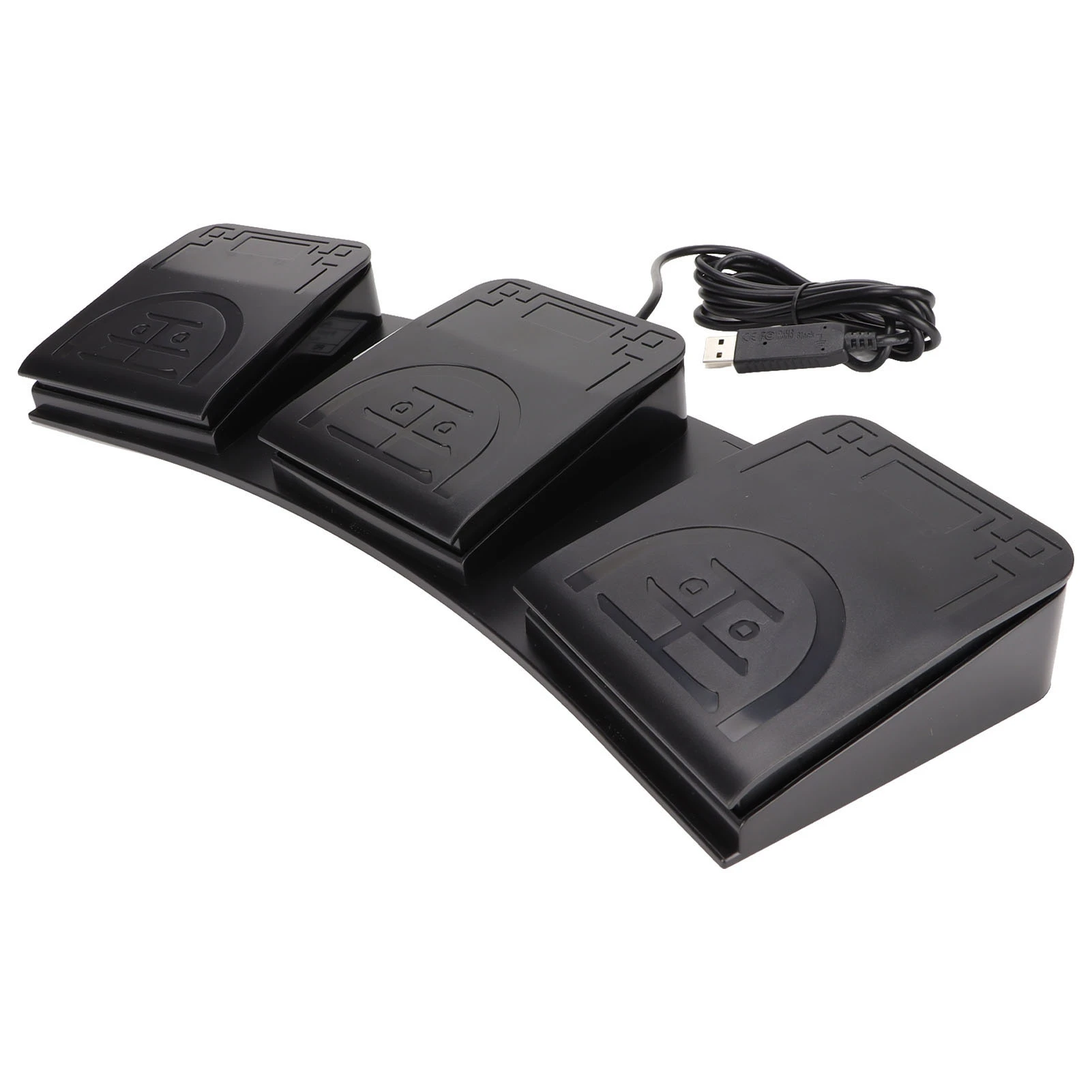 USB Foot Switch 3 Key Multifunction Ergonomic Sensitive Durable USB Foot Pedal for Game Media Instrument