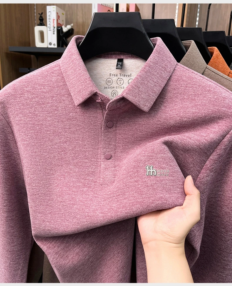 Marke Mode Buchstaben Muster Langärmel Polo-Shirt Herren Luxus Herbst Neues Leicht Komfort Geschäftsbereich Freizeit Flip-Kragen T-Shirt – Detail 19