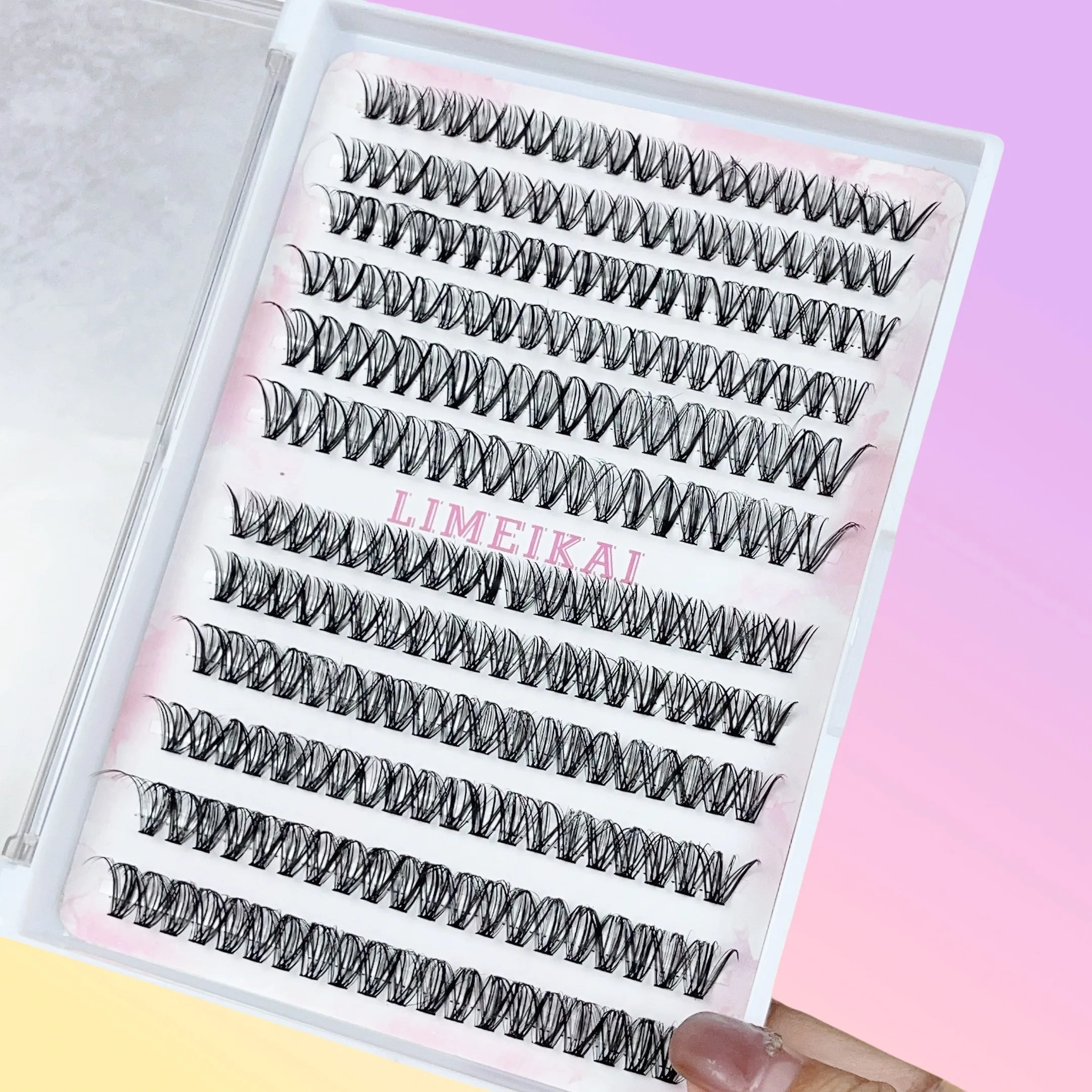 Kit de cils DIY 240 grappes 20D/30D CD Curl effet épais naturel segmenté pour Extensions de cils