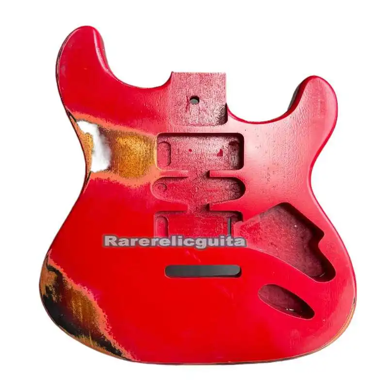 

Michael Worn Road Disstressed Retro Vintage Red Over Sunburst Electric Guitar Body Alder Body For Srat