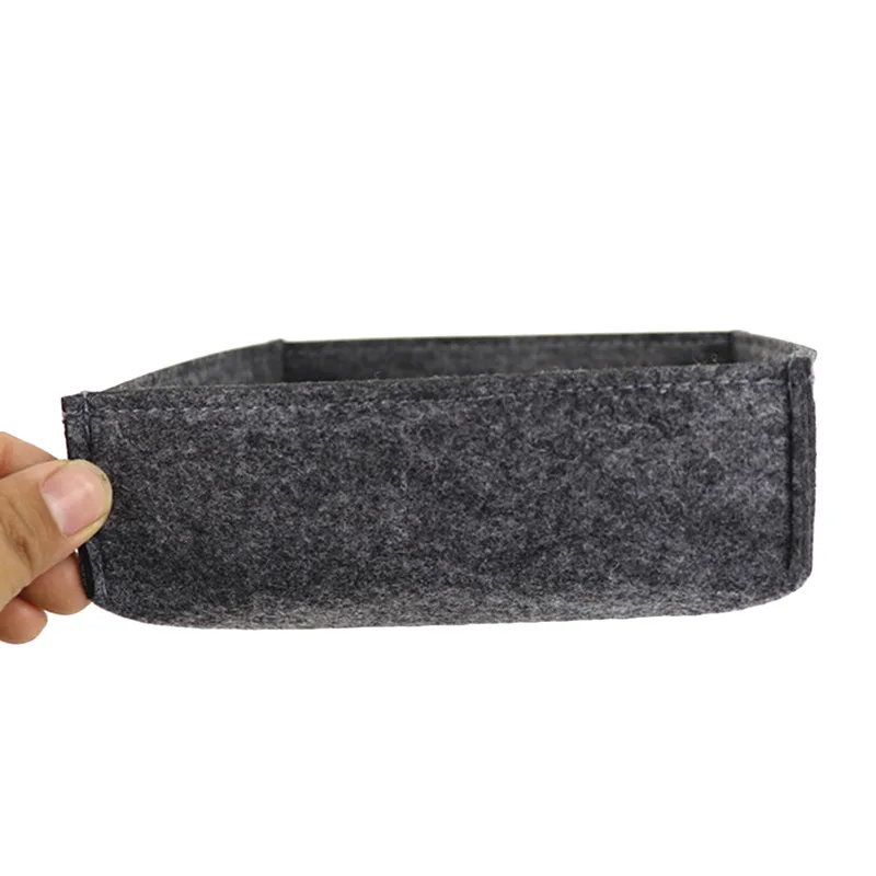 Felt Storage Basket Desktop Living Room Porch Key Debris Holder Small Office Desk Storage Basket Household Organizer