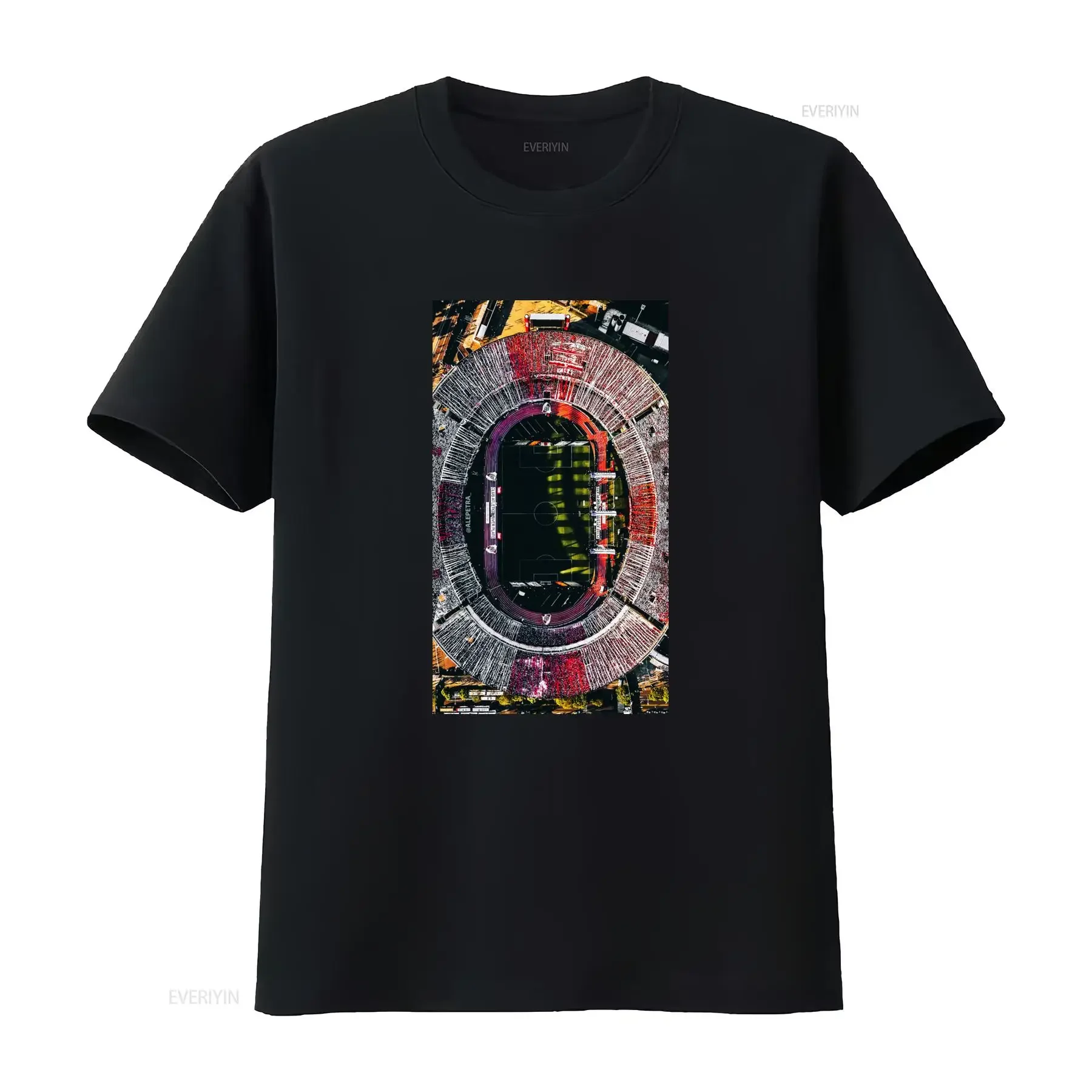 Camiseta Oversize Vintage Monumental Estadio River Plate Argentina para FSAA Talla M, Lavada, Elegante y Elástica