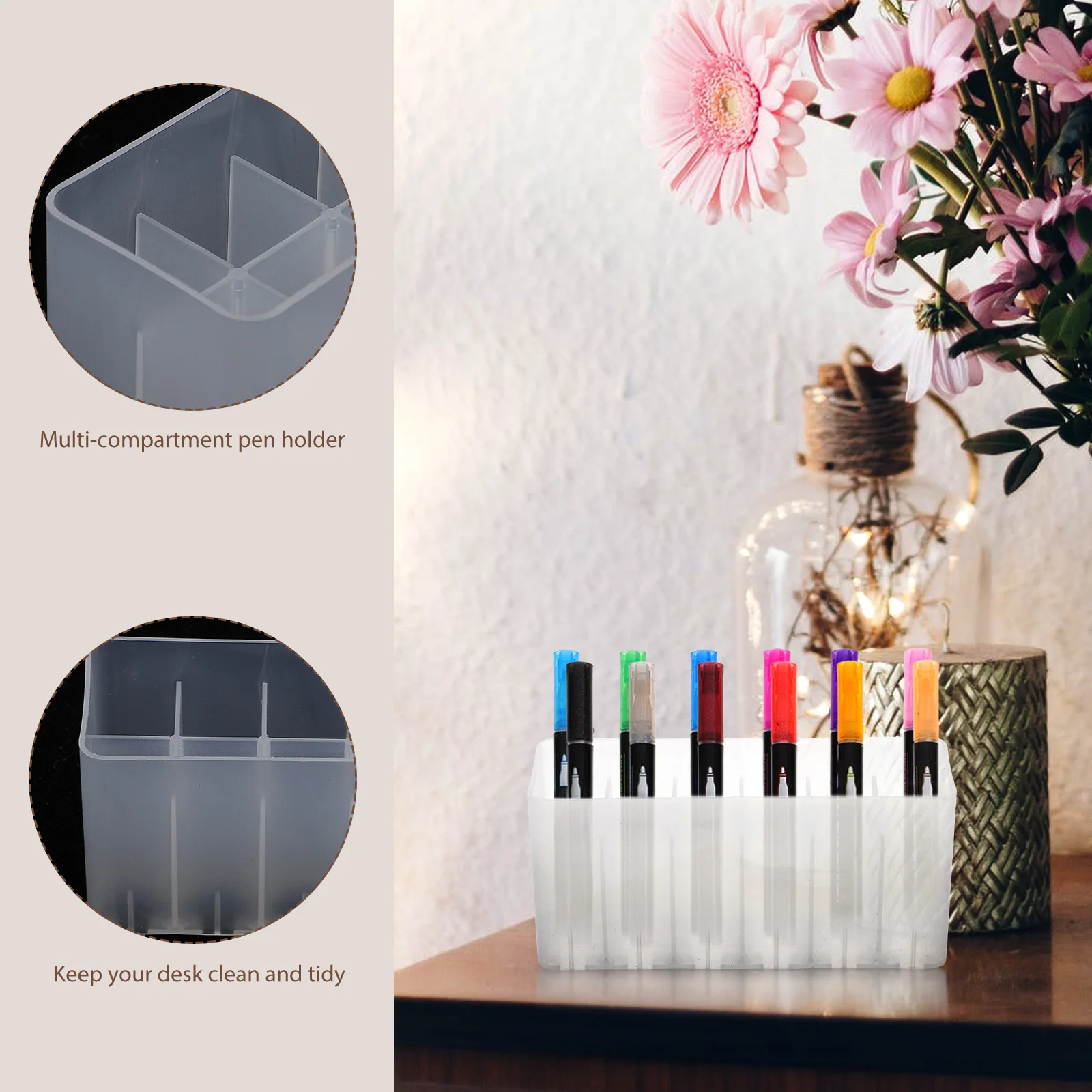 

7Pcs Desk Stand Organizer Markers Pen Holder Portable Storage Box Plastic Container Marker Organizer Markers Pen Holder