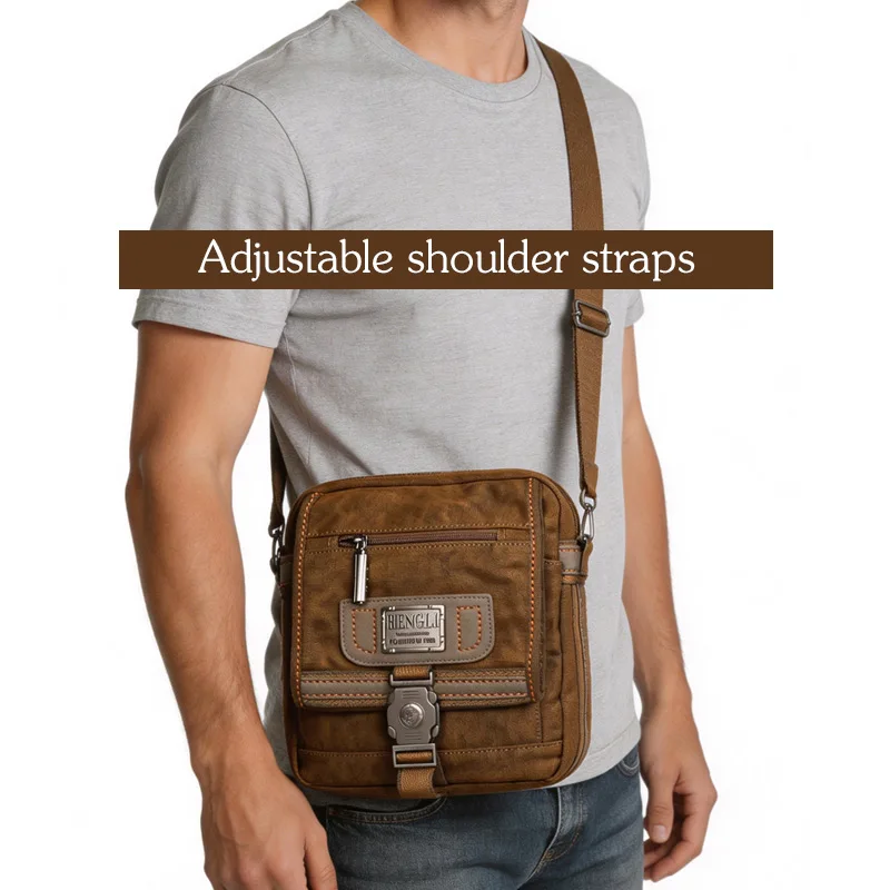 Męskie płócienne torby na ramię Odzież rekreacyjna Odporna na zużycie Retro Cross Messenger Torba w stylu vintage unisex Casual Fashion Torba na ramię