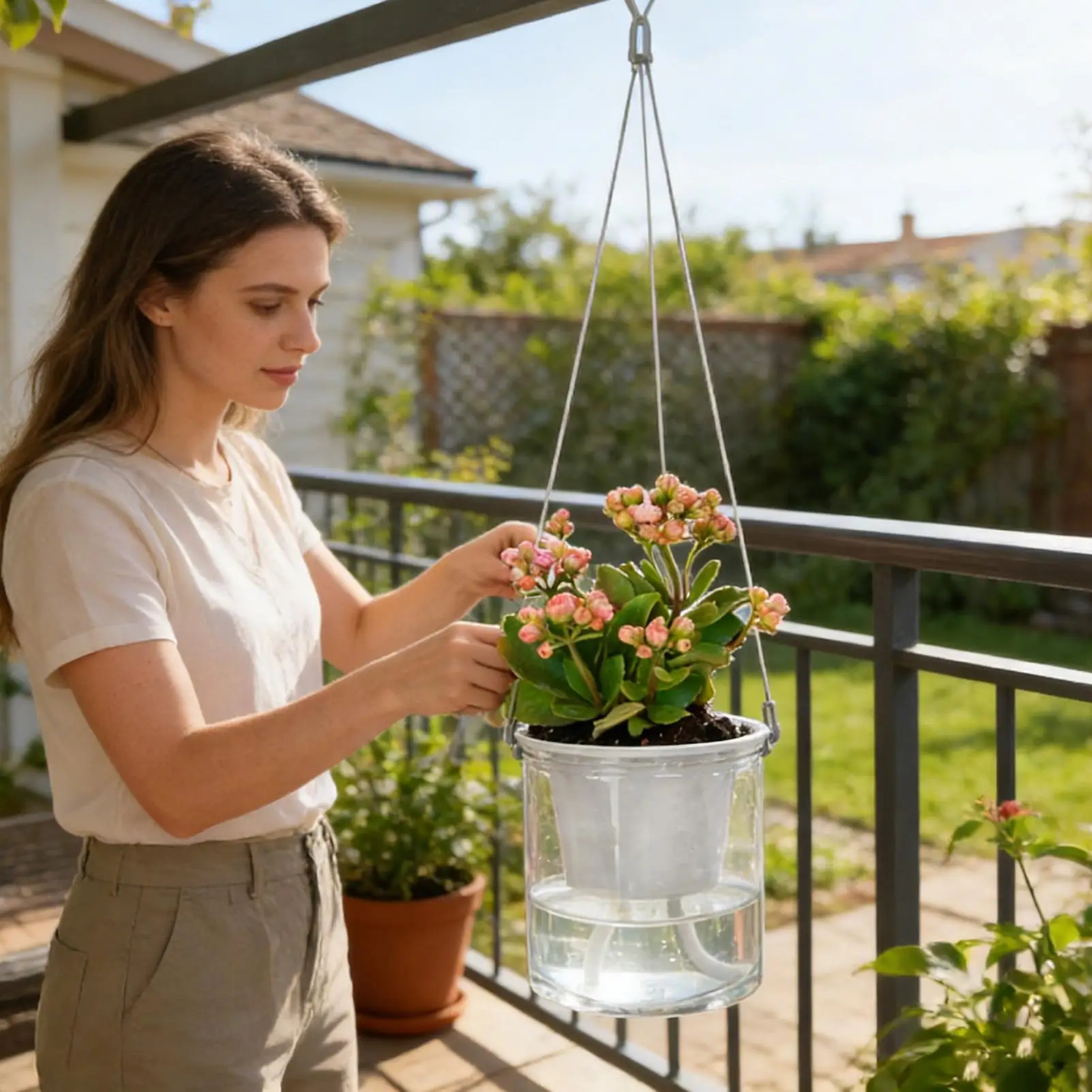 Plant Wicks For Self Watering 2-Piece Automatic Waterer Rope Plant Pot Capillary Watering System For Flower Pot Planter Indoor