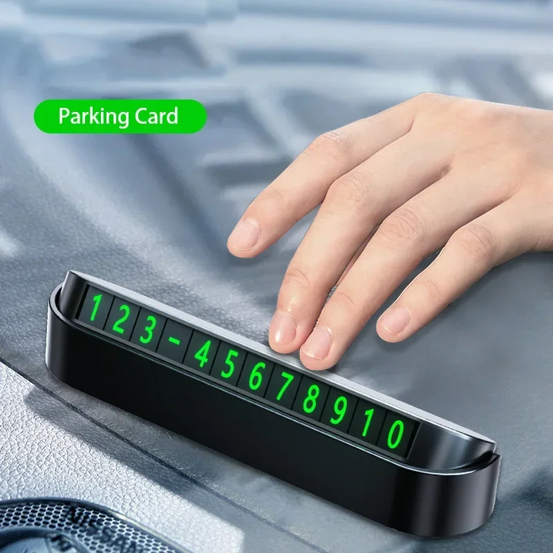 Luminous Car Temporary Parking Card Phone Number Card Plate Hidden Plate Telephone Park Stop Stickers Styling Auto Accessories - view 4