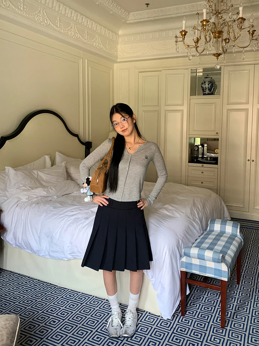 ay Long Sve V-Ne Pullover Damen Lazy Sle Strick irt Herbst Neuankömmling Bequeme Passform Normale Länge Pendeln Fa...