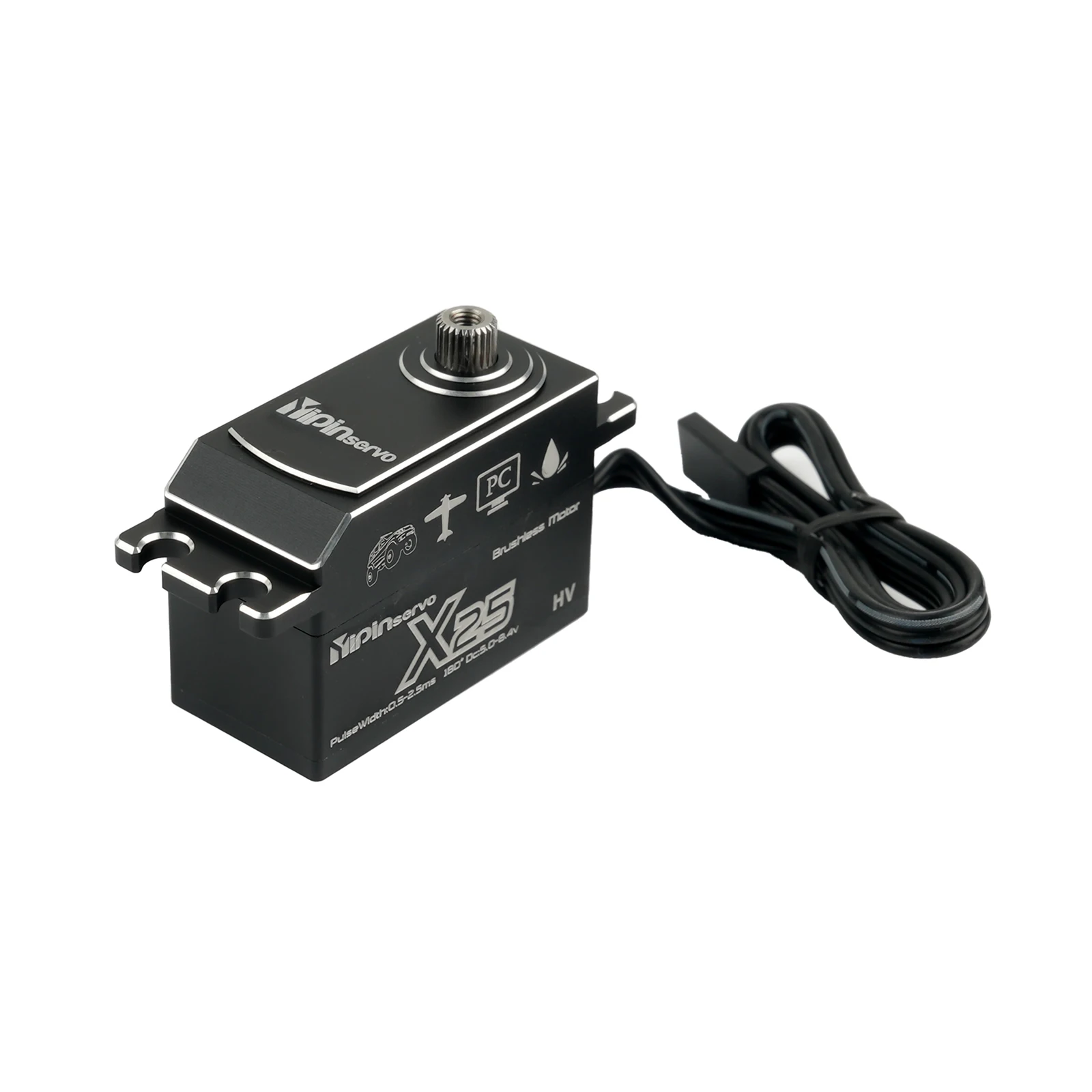 25kg.cm corpo curto metal digital servo x25 motor sem escova servos funções de energia peças para robô/carros modelo brinquedos