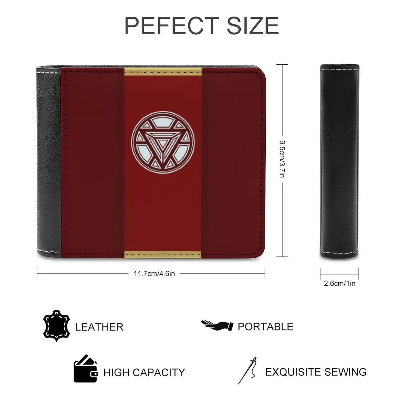 Proof Of Heart Red Case Business Men Wallets Small Money Purses New Design Dollar Price Top Wallet Tony Stark 2 Arc Reactor