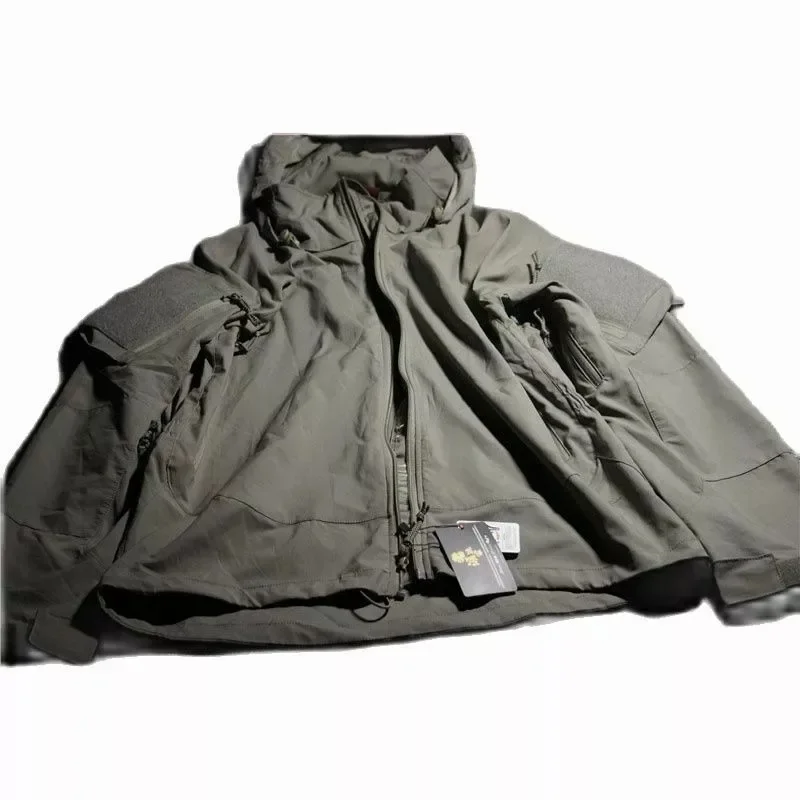 NEW Seal Style PCU L5 Tactical Nylon Soft Shell Zipper Jacket Hiking Climbing Hoodie Coat