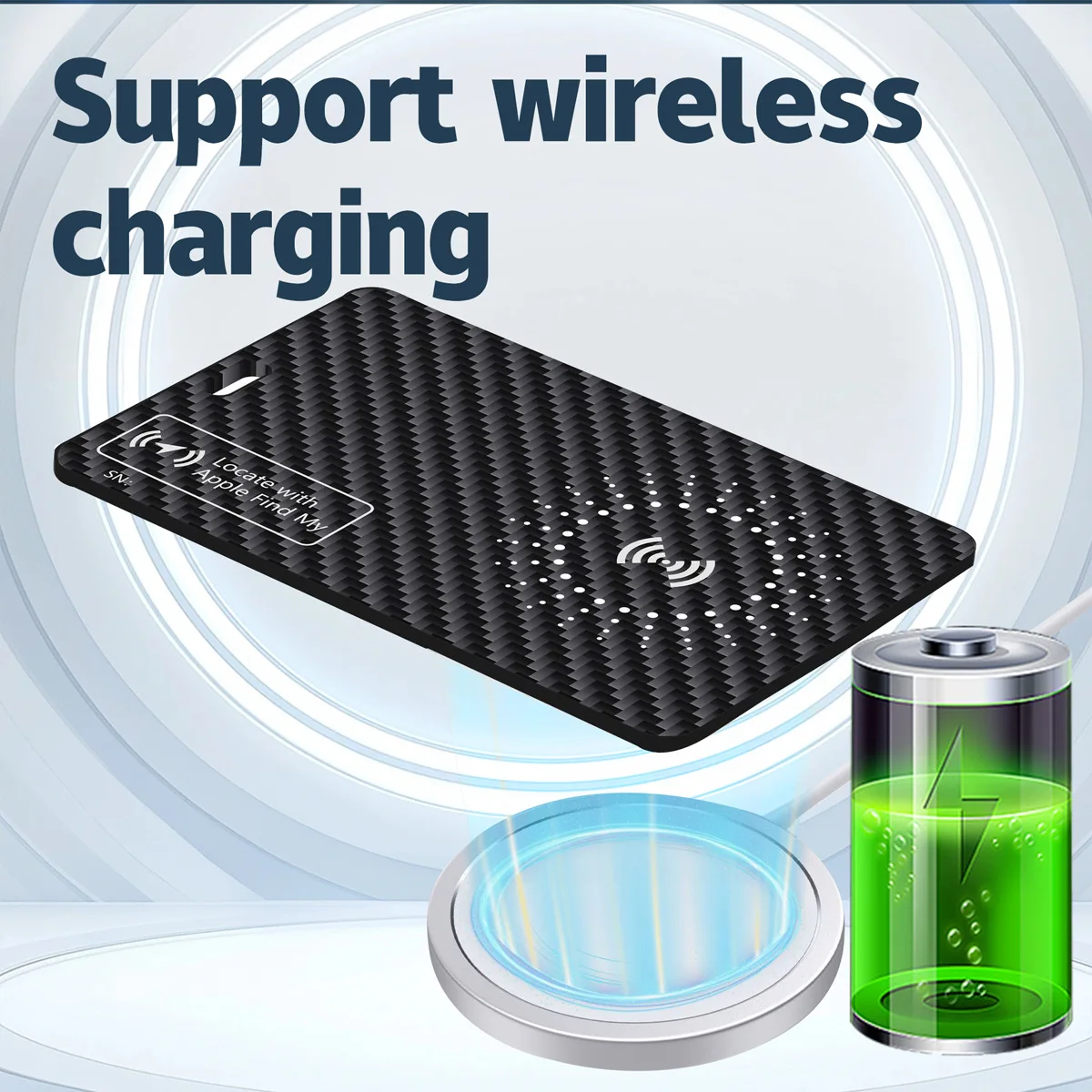 Wallet Tracker Card Air-Tag (iOS &Android) - Work with Apple Find My, Bluetooth Tracker Smart Tracking Card Wallet Finder