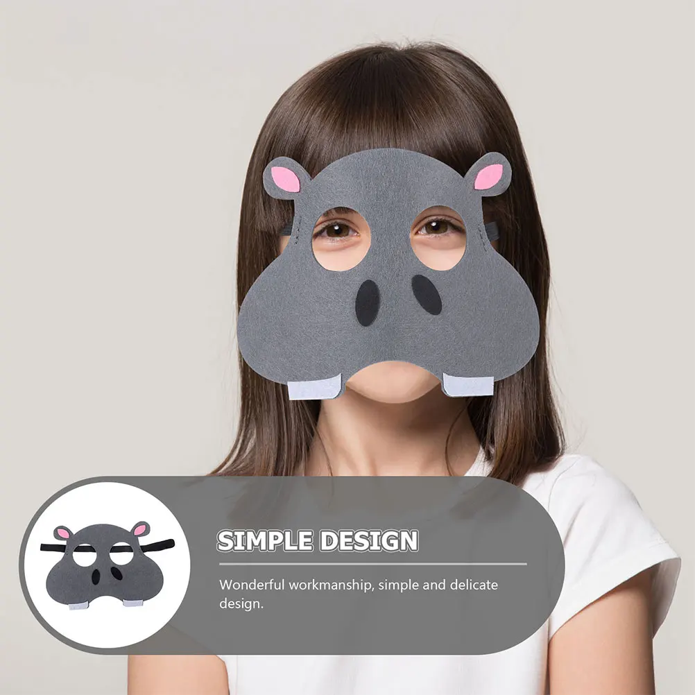 

5pcs Animal Mask Party Face Masks for Kids Funny Cartoon Masquerade Halloween Costume Cosplay Reusable Non-Woven Fabric Cute