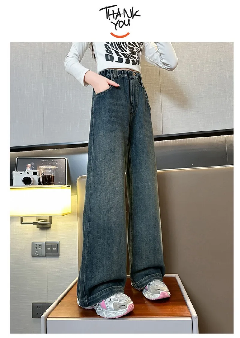 Winter 4-14 Jahre Mädchen Jeans UNITIM Fleece Dicke Kinder Mädchen Denim Hosen mit Liebe-Tasche Teenager Mädchen Integrierte Gerade Hosen – Detail 14