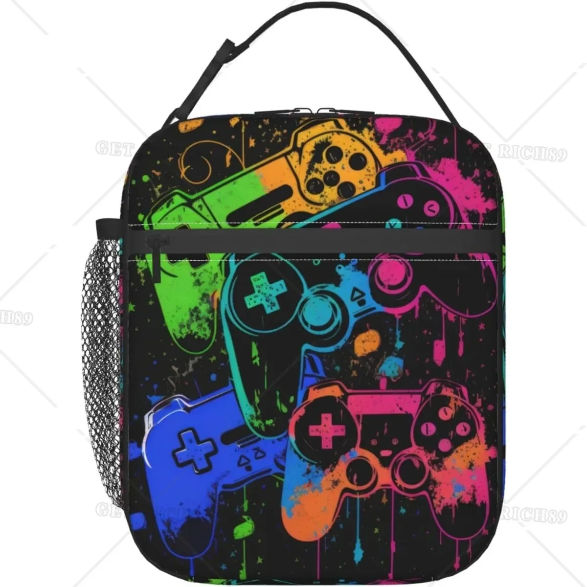 Video Game Controller Lunch Bag Reusable Portable Lunch Box for Men Women, Insulated Lunch Tote Bag for Picnic Office