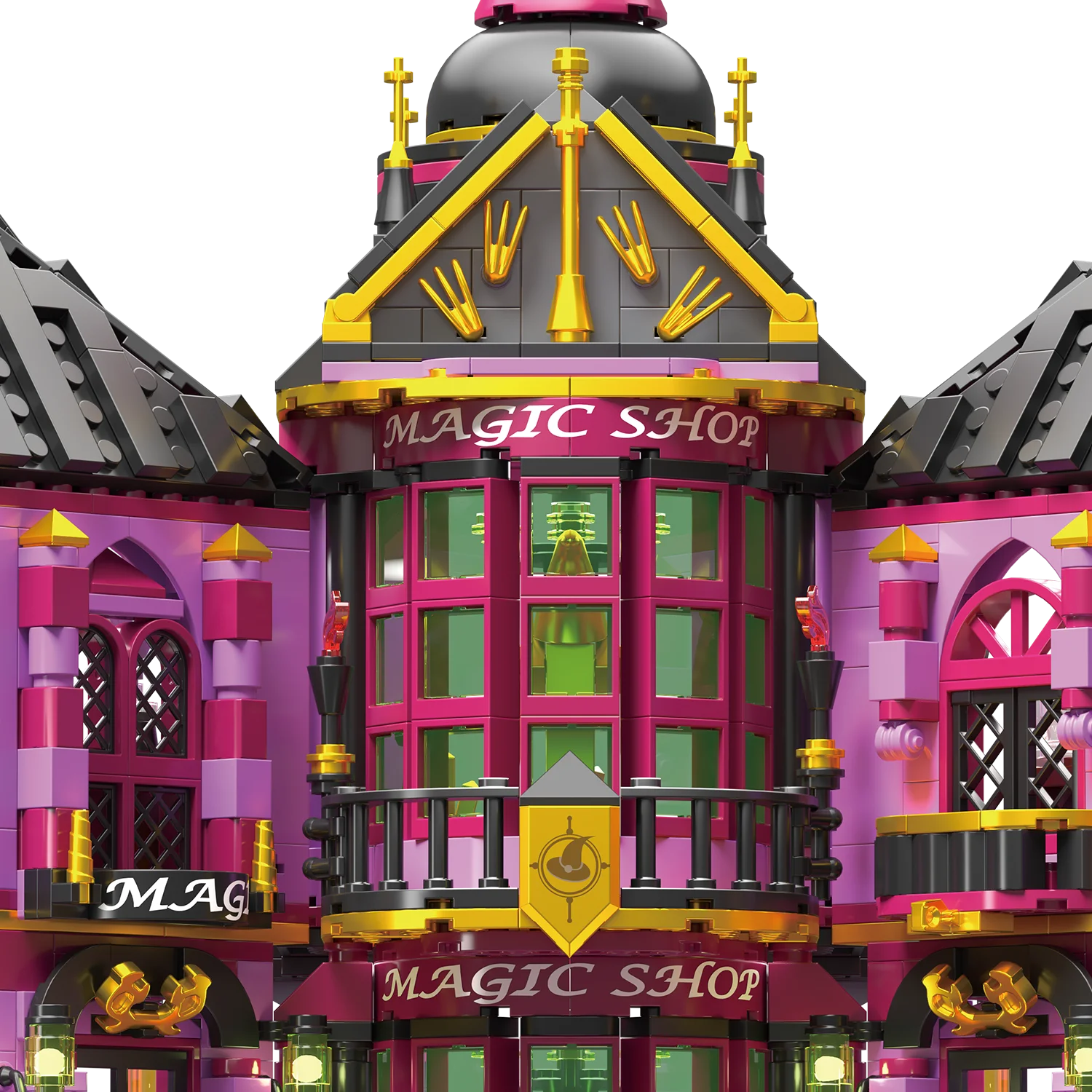 Halloween casa assombrada loja de magia bloco de construção conjunto harrypotter academia construir descompressão brinquedo adulto feriado decora presente