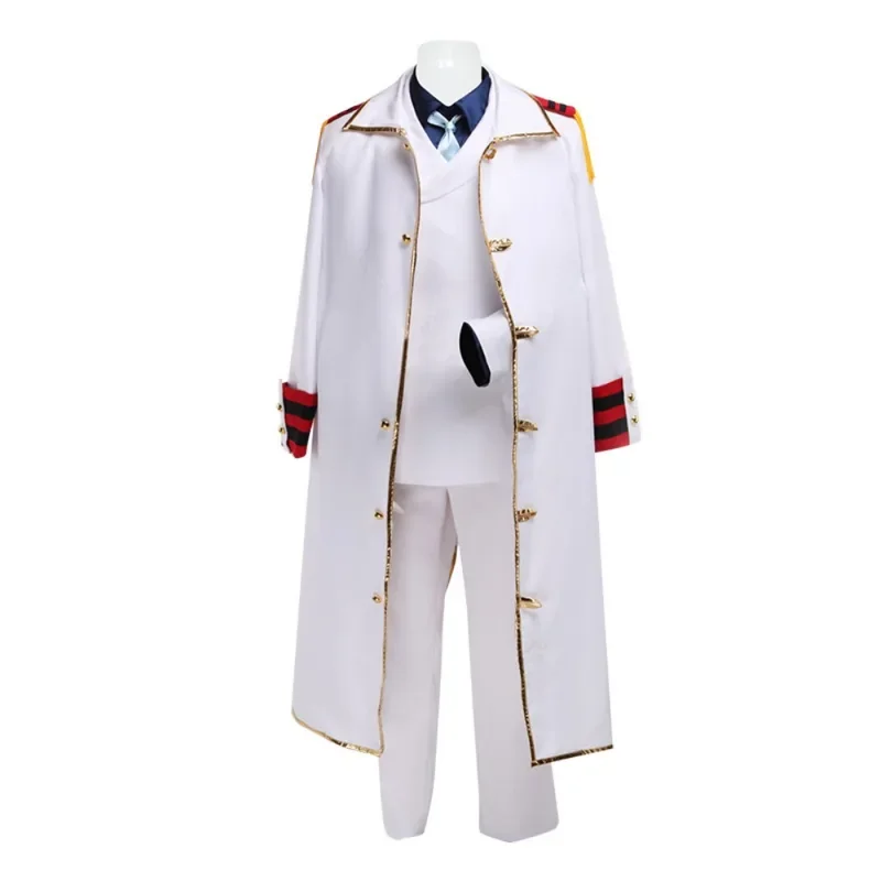 Anime Monkey D Garp Cosplay Costume Vice Admiral Cloak Top Pants Shirt Bow Tie Full Set Luffy Grandpa Role Play Suit Halloween