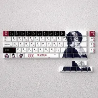 73 Keys PBT Keycaps JUZO SUZUYADye Sub Cherry Height Blue Anime Comic Tokyo Ghoul for 60% 65% 68% Mechanical Keyboard