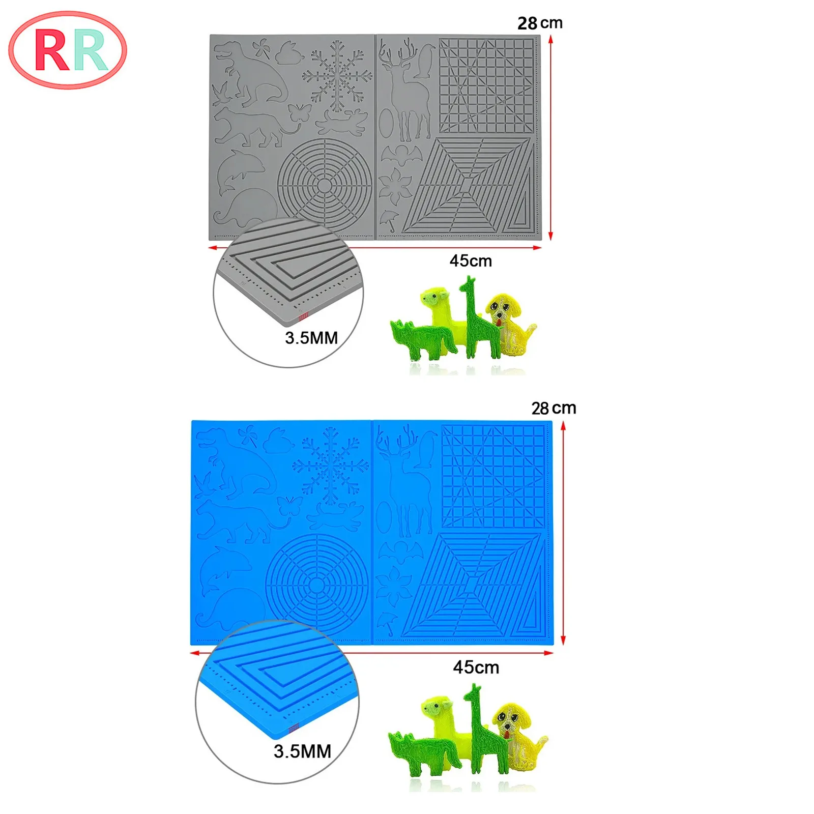 

3D Printing Pen Silicone Drawing Pad Creative Copying Board Basic Graphic Drawing Board Stereo Printing Pen Assisted Pad