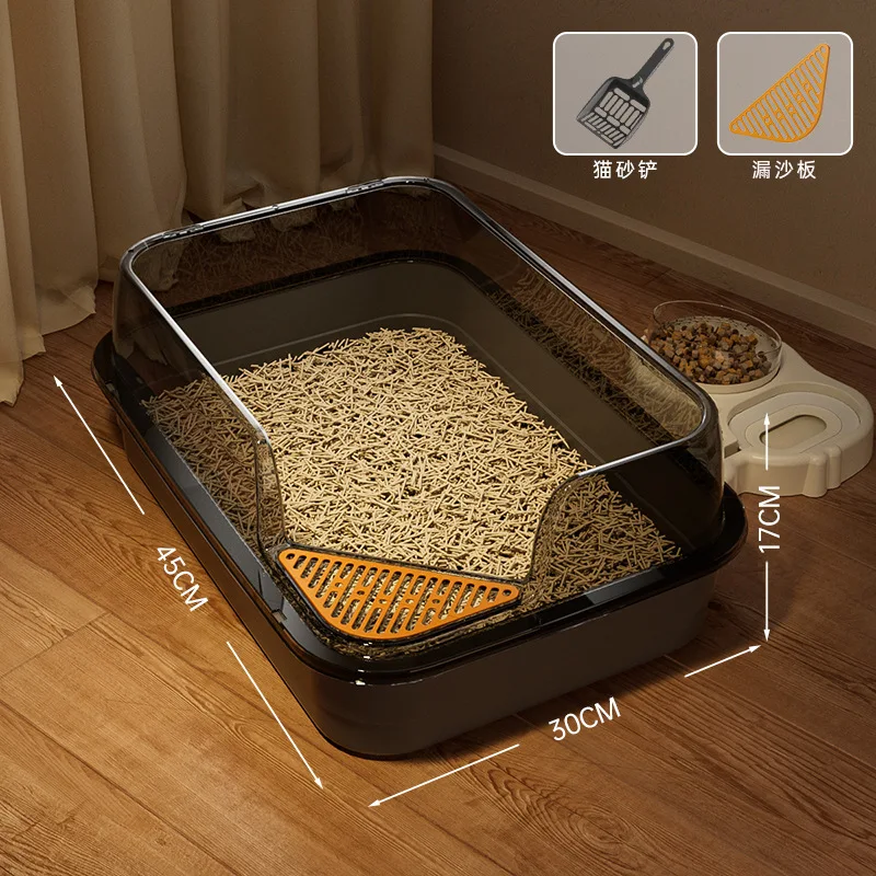 Cat litter box semi closed cat litter box anti take out open cat litter box pet supplies