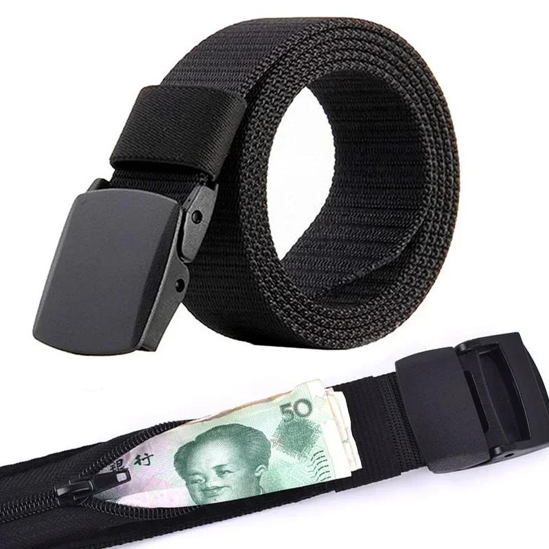 Travel Outdoors Hidden Cash Anti Theft Belt Waist Bag 120CM Tactical Men Waist Packs Women Hidden Wallet Nylon Strap Belt