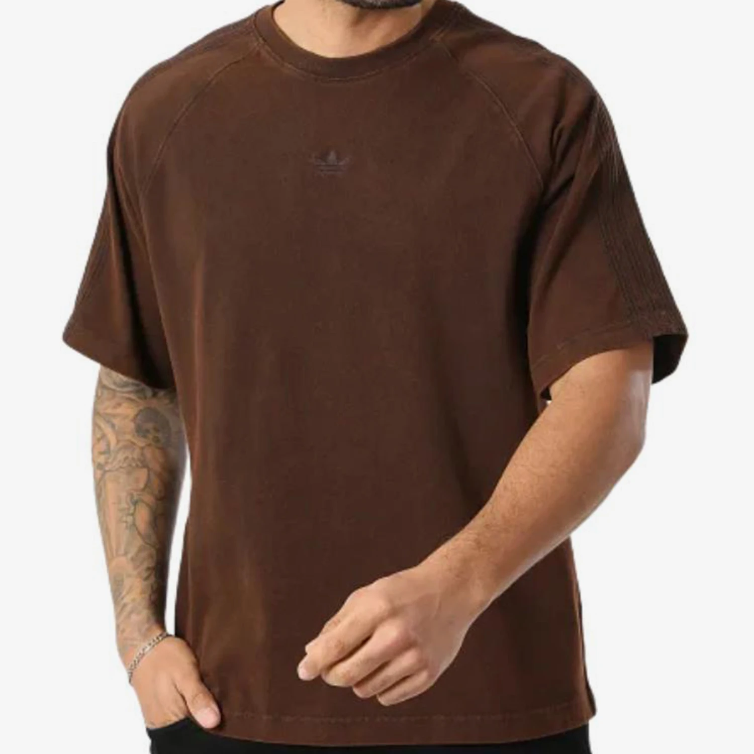 Adidas genuine clover new men's brown street pure cotton short sleeved T-shirt KD0743