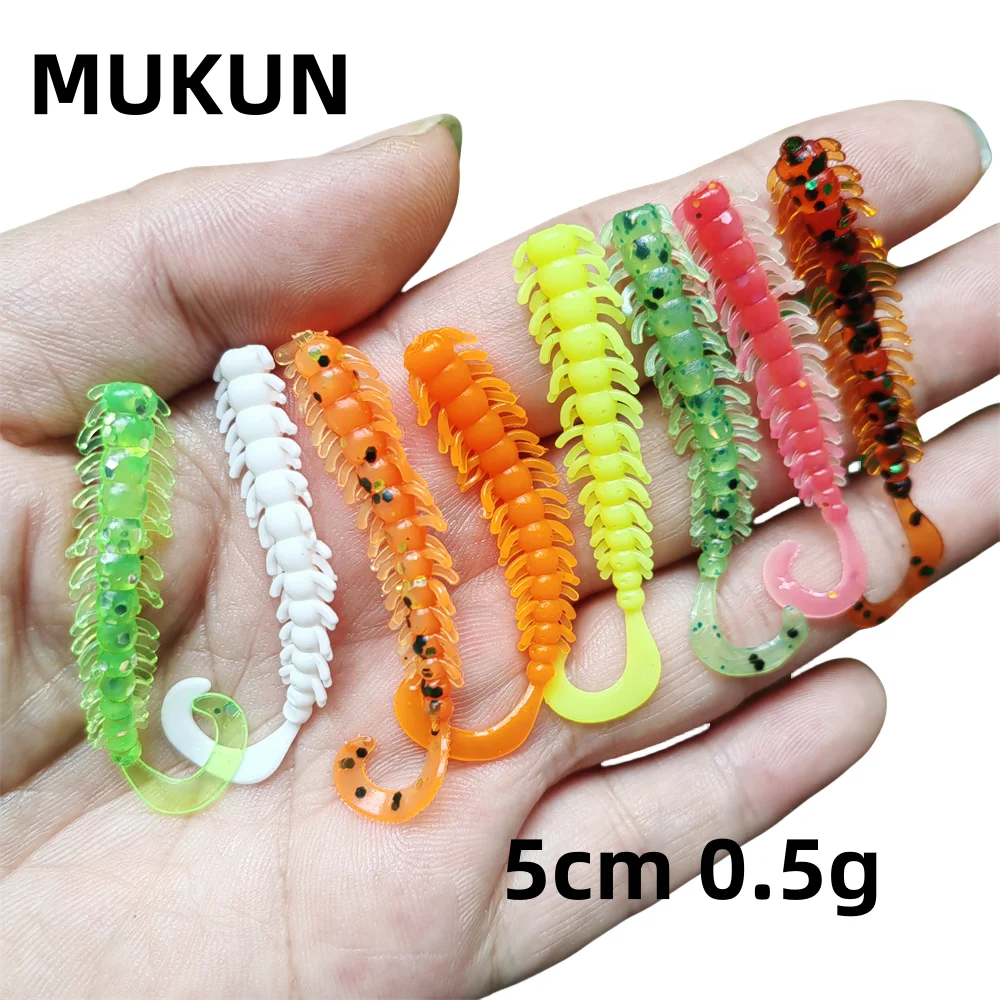 

MUKUN 12pcs 50MM 0.5g Lifelike Soft Plastic Worm Fishing Lure Jig Wobblers Saltwater Artificial Bait Catfish Carp Bass Bait
