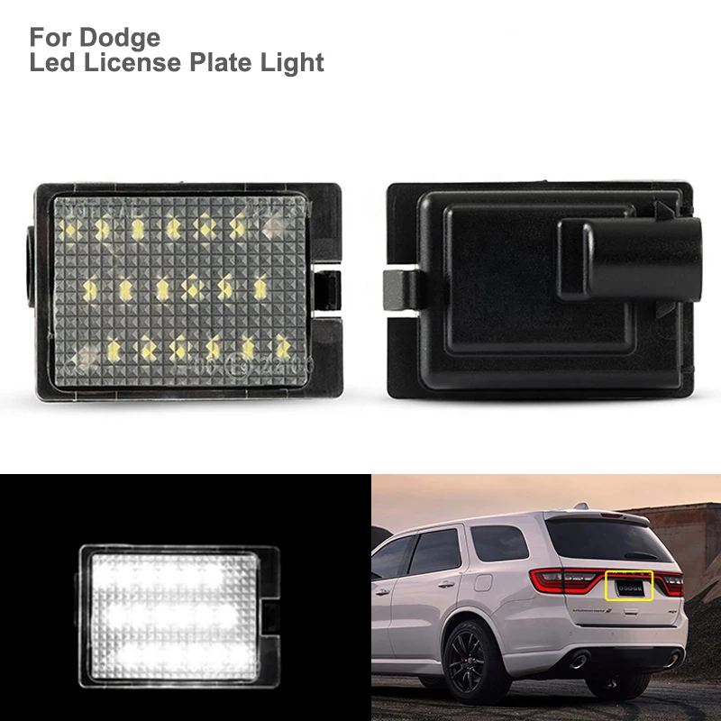 

2Pcs LED License Plate Light Lamp Rear Tag Light Assembly For 2014-2022 Dodge Durango Pickup Truck White